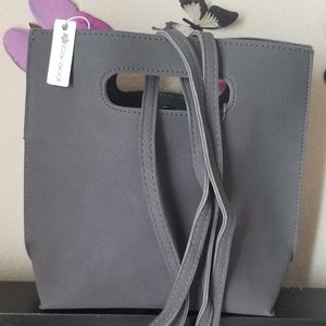 CARACOL GRAY BAG WITH SUEDE ADJUSTED STRAP